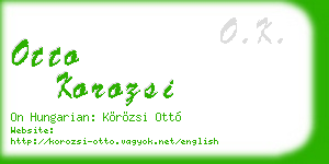otto korozsi business card
